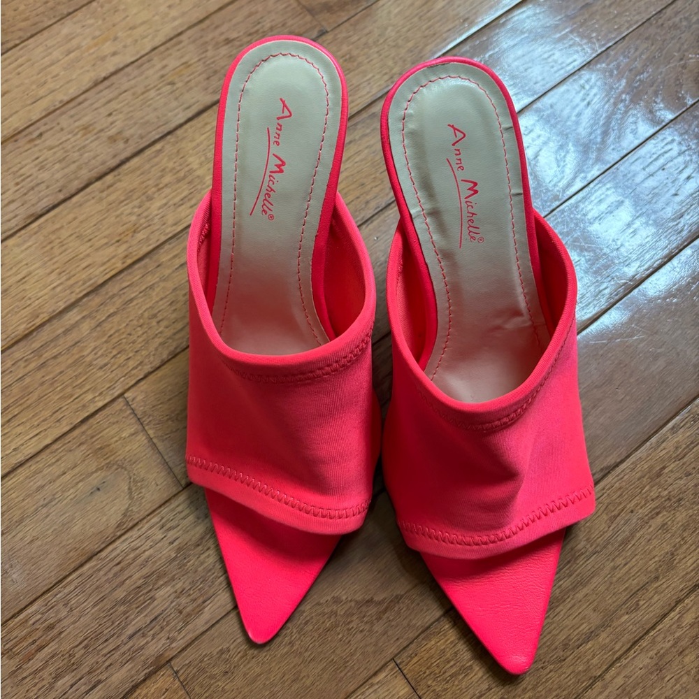 Hot Pink Stiletto Mules